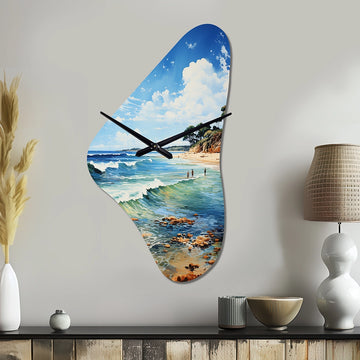 Beach Photo Coastal Impressions VII - Asymmetric Metal Wall Clock